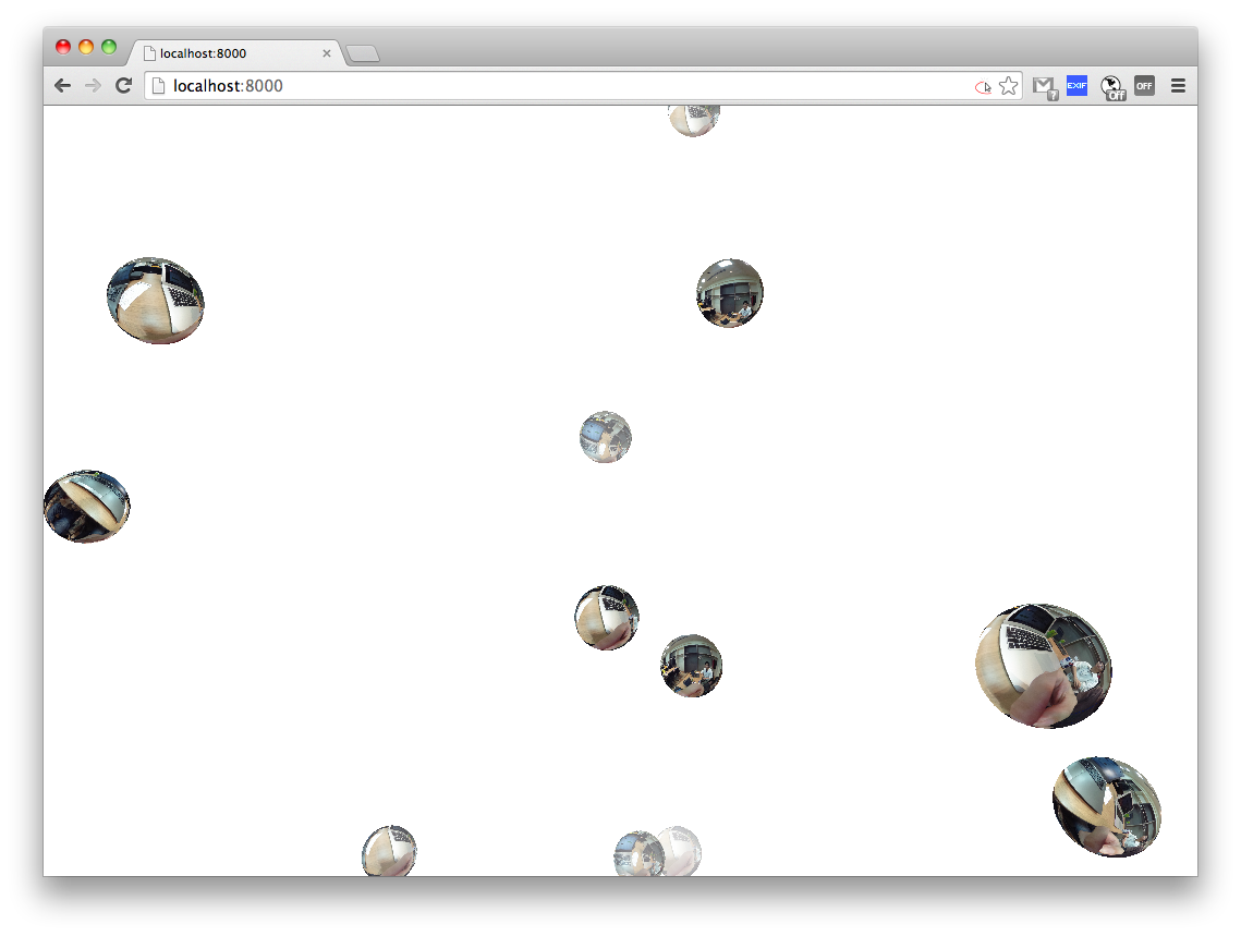 ちっちゃい全天球画像がいっぱい浮いてる、みたいな。
